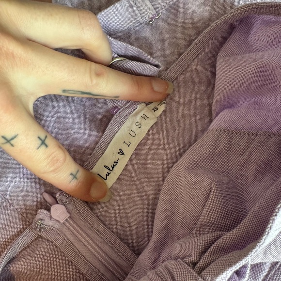 Lulu’s x Lush lavender dress with front tie and pockets - Picture 8 of 8